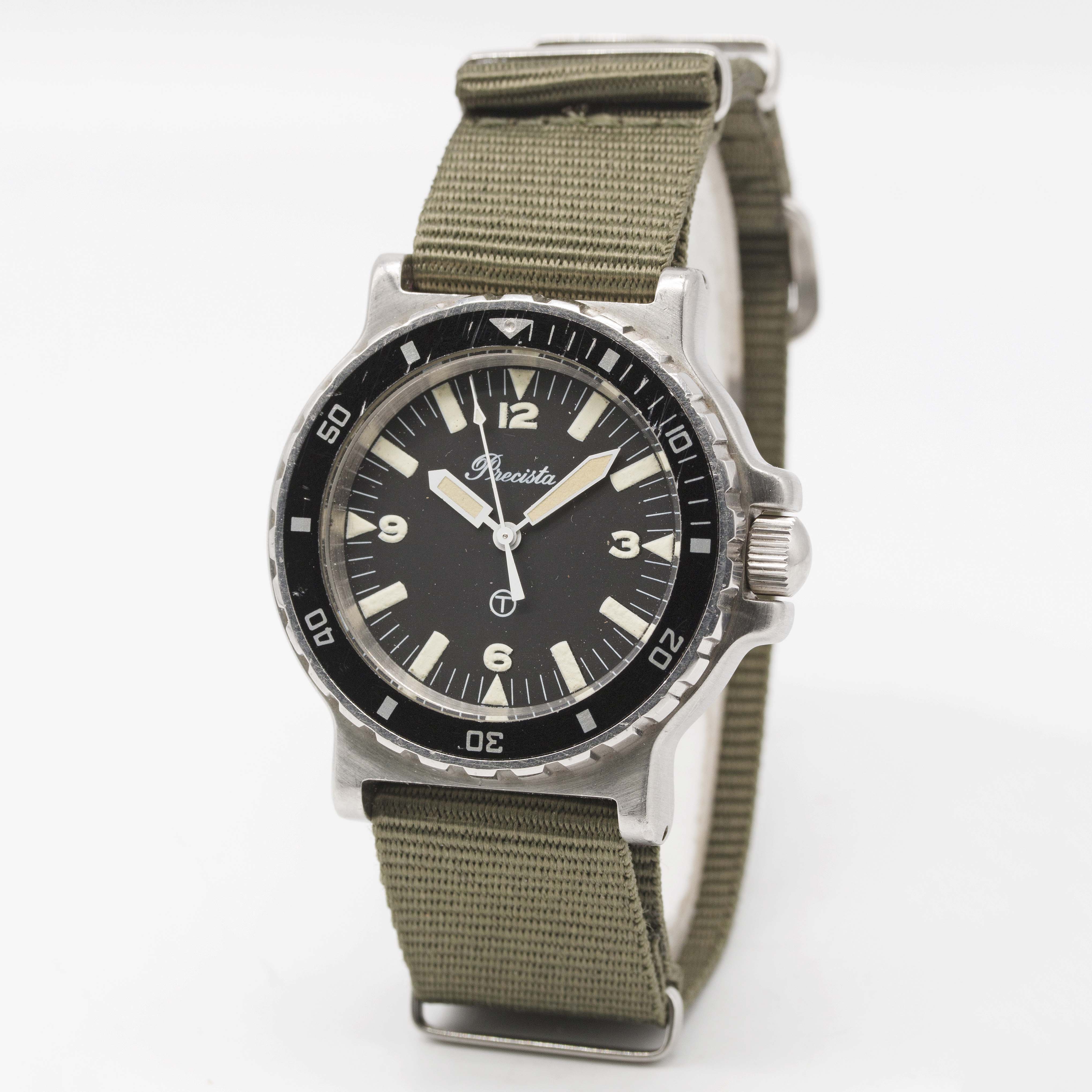 A GENTLEMAN'S STAINLESS STEEL BRITISH MILITARY PRECISTA ROYAL NAVY DIVERS WRIST WATCH DATED 1989 - Image 2 of 4