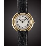 A GENTLEMAN'S SIZE 18K SOLID GOLD CARTIER PARIS CEINTURE RONDE AUTOMATIC WRIST WATCH CIRCA 1970s