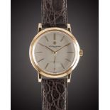 A GENTLEMAN'S 18K SOLID ROSE GOLD VACHERON & CONSTANTIN WRIST WATCH CIRCA 1960s Movement: 18J,