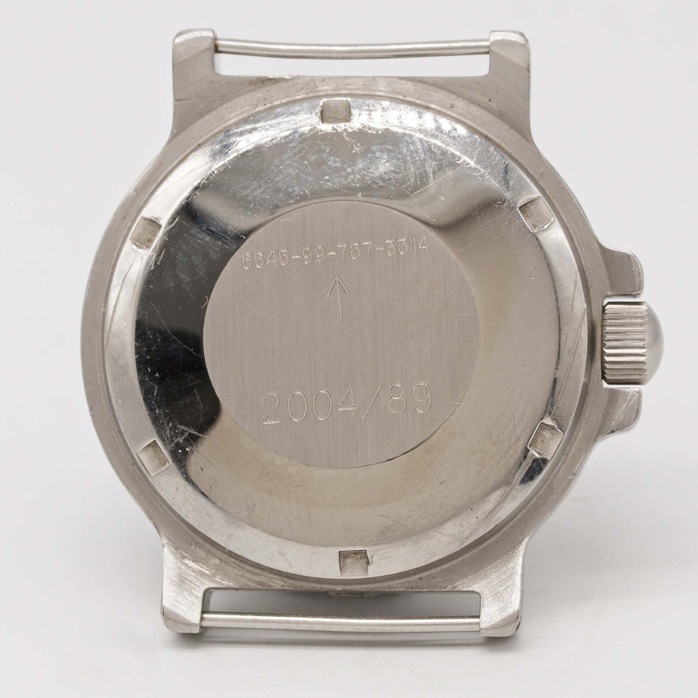 A GENTLEMAN'S STAINLESS STEEL BRITISH MILITARY PRECISTA ROYAL NAVY DIVERS WRIST WATCH DATED 1989 - Image 3 of 4