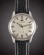 A GENTLEMAN'S STAINLESS STEEL IWC AUTOMATIC WRIST WATCH CIRCA 1969, REF. R 810 A WITH BRUSHED SILVER
