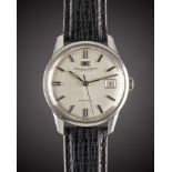 A GENTLEMAN'S STAINLESS STEEL IWC AUTOMATIC WRIST WATCH CIRCA 1969, REF. R 810 A WITH BRUSHED SILVER