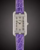 A LADIES STAINLESS STEEL & DIAMOND HERMES CAPE COD NANTUCKET WRIST WATCH CIRCA 2010, REF. NA2.230