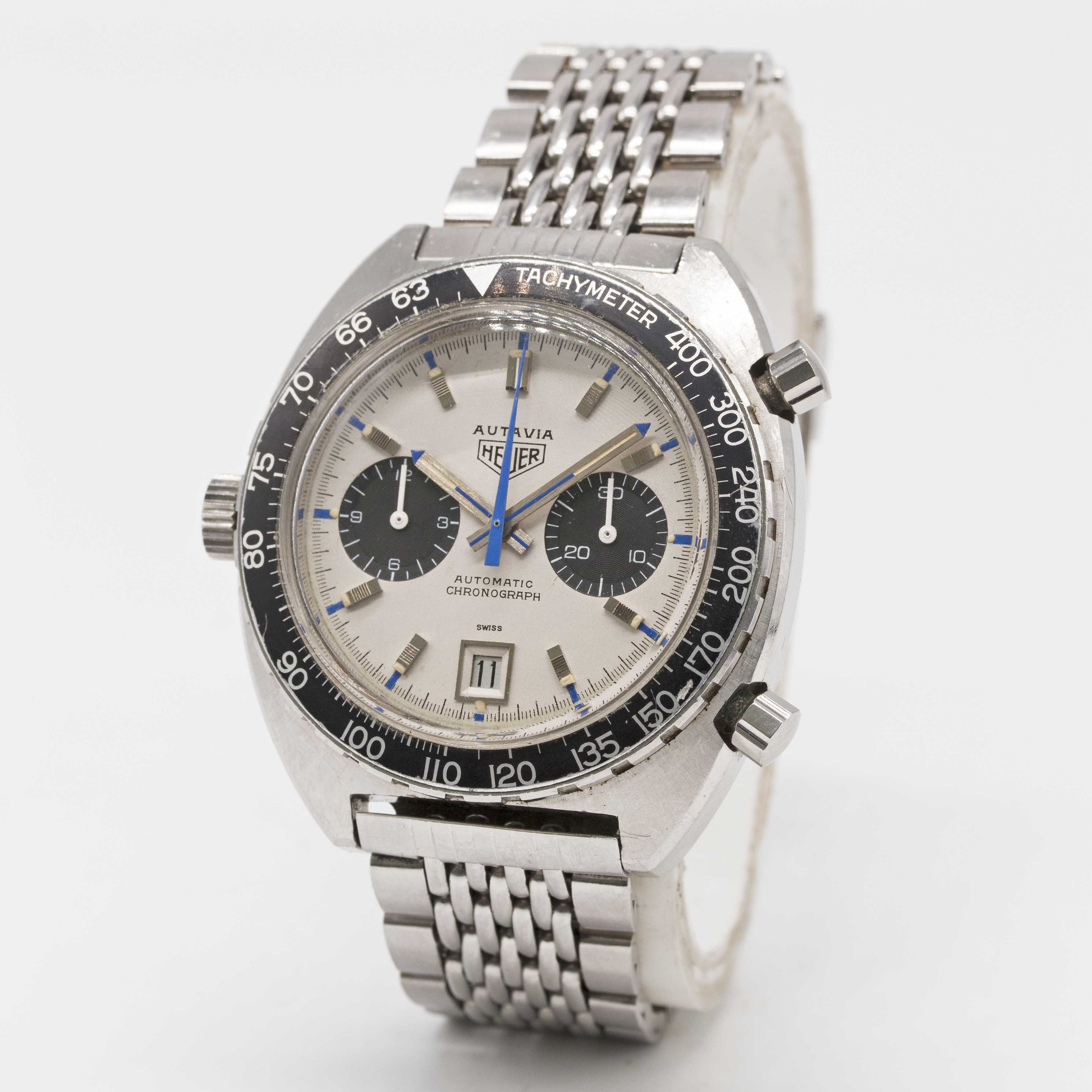 A RARE GENTLEMAN'S STAINLESS STEEL HEUER AUTAVIA "JO SIFFERT" AUTOMATIC CHRONOGRAPH BRACELET WATCH - Image 5 of 12