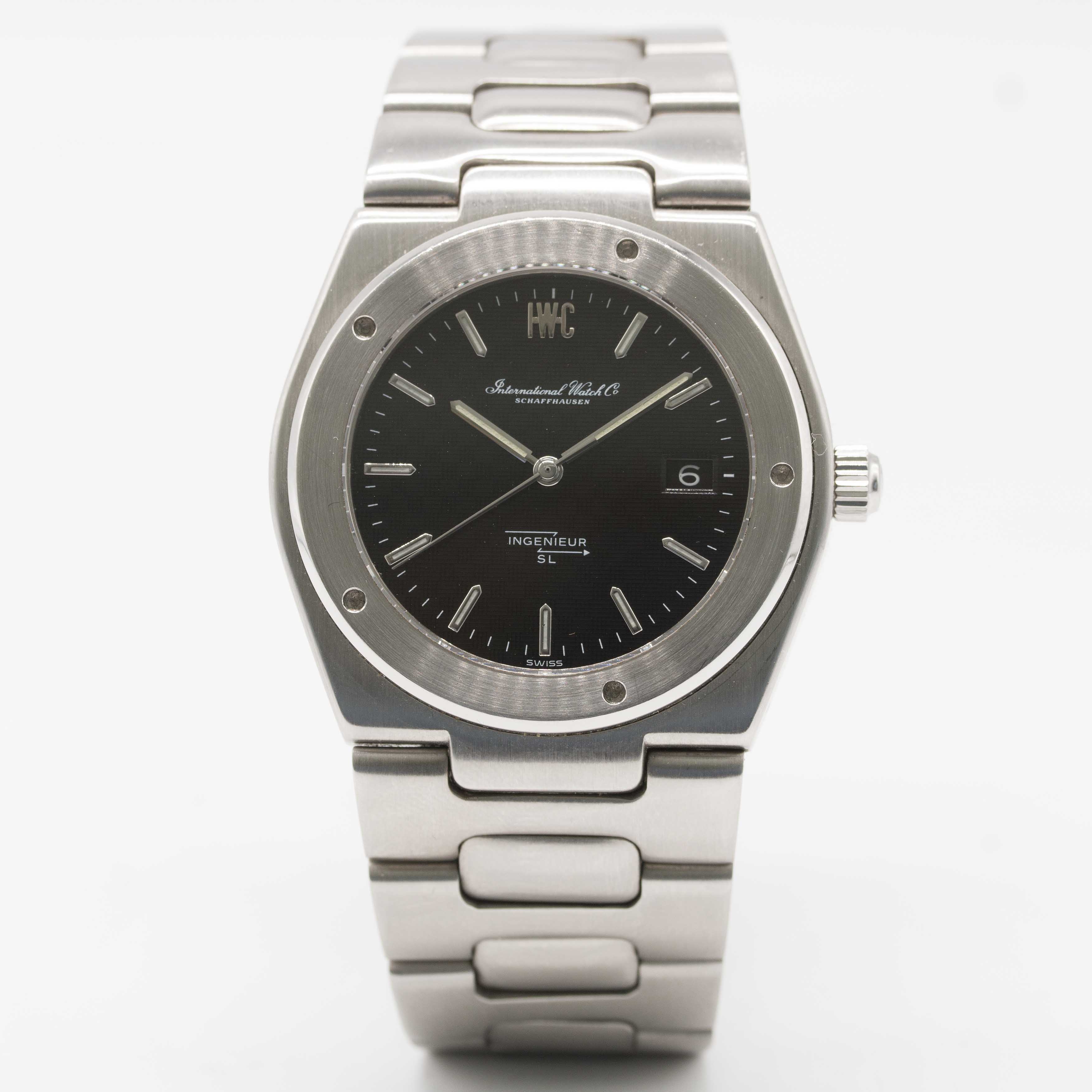 A RARE GENTLEMAN'S STAINLESS STEEL IWC INGENIEUR SL "JUMBO" AUTOMATIC BRACELET WATCH CIRCA 1980, - Image 3 of 11