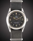 A GENTLEMAN'S STAINLESS STEEL ROLEX OYSTER PERPETUAL EXPLORER WRIST WATCH CIRCA 1974, REF. 1016