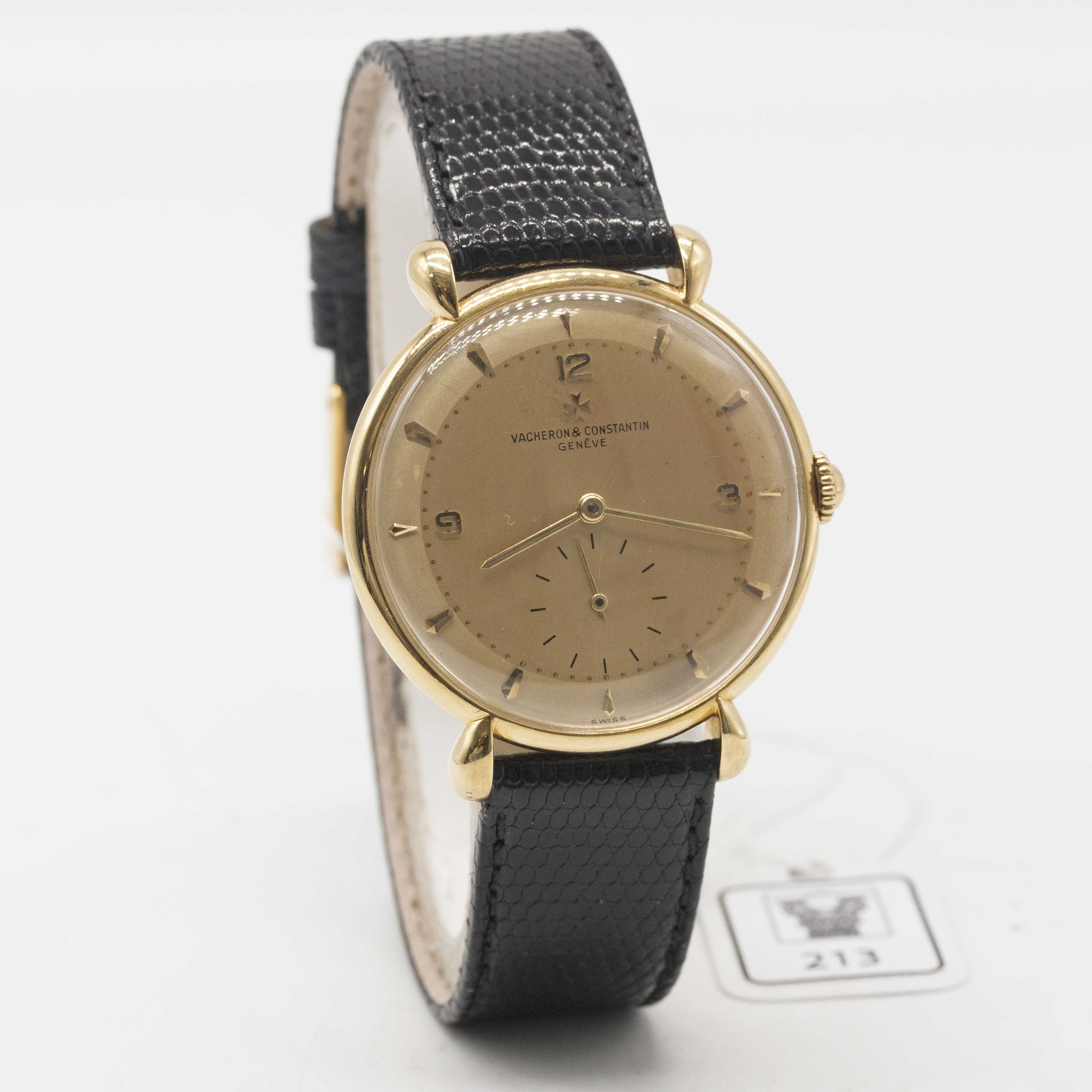 A RARE GENTLEMAN'S LARGE SIZE 18K SOLID GOLD VACHERON & CONSTANTIN WRIST WATCH CIRCA 1950, REF. 4126 - Image 6 of 10