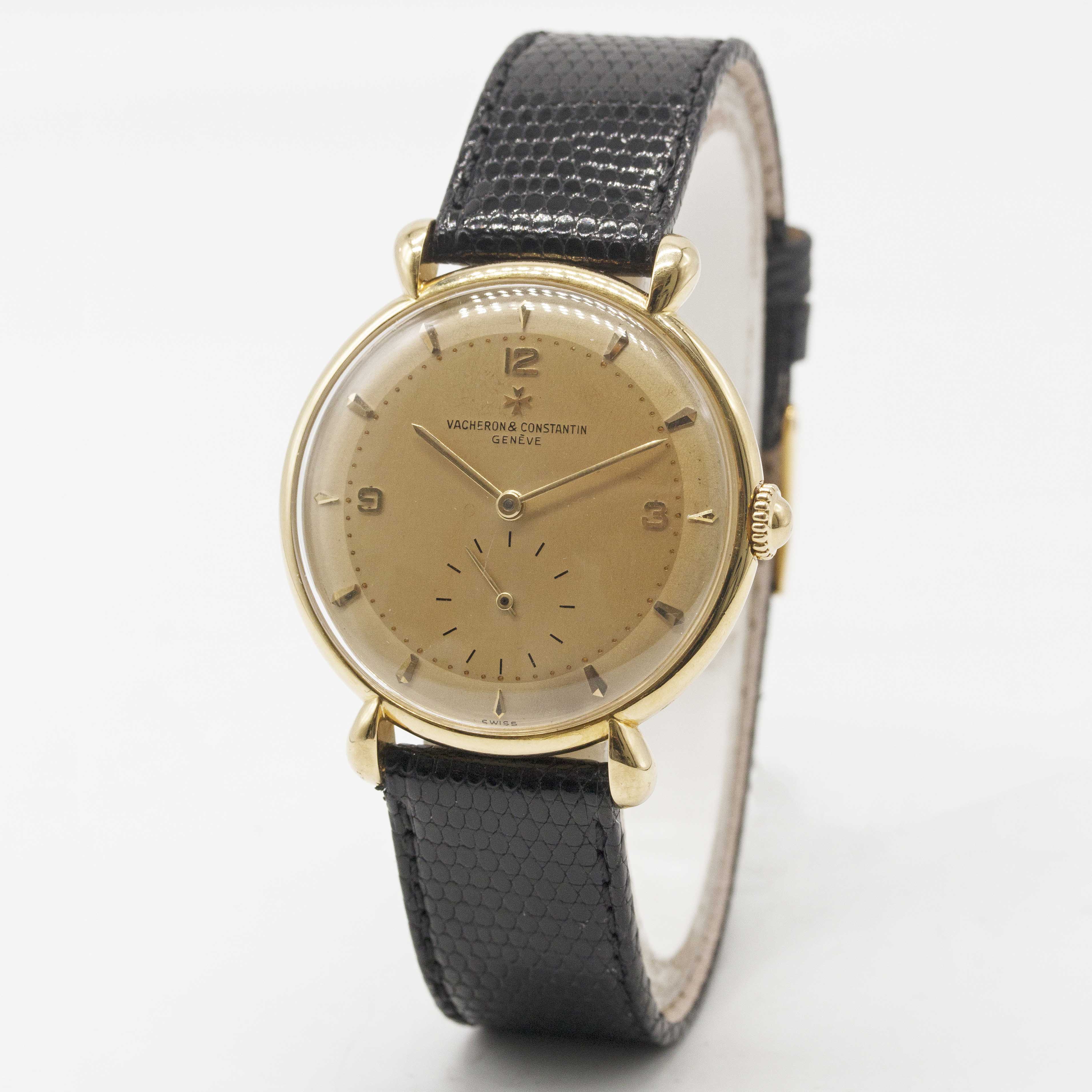 A RARE GENTLEMAN'S LARGE SIZE 18K SOLID GOLD VACHERON & CONSTANTIN WRIST WATCH CIRCA 1950, REF. 4126 - Image 5 of 10