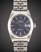 A GENTLEMAN'S STAINLESS STEEL ROLEX OYSTER PERPETUAL DATEJUST BRACELET WATCH CIRCA 1981, REF.