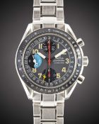 A GENTLEMAN'S STAINLESS STEEL OMEGA SPEEDMASTER "MK 40" TRIPLE CALENDAR AUTOMATIC CHRONOGRAPH