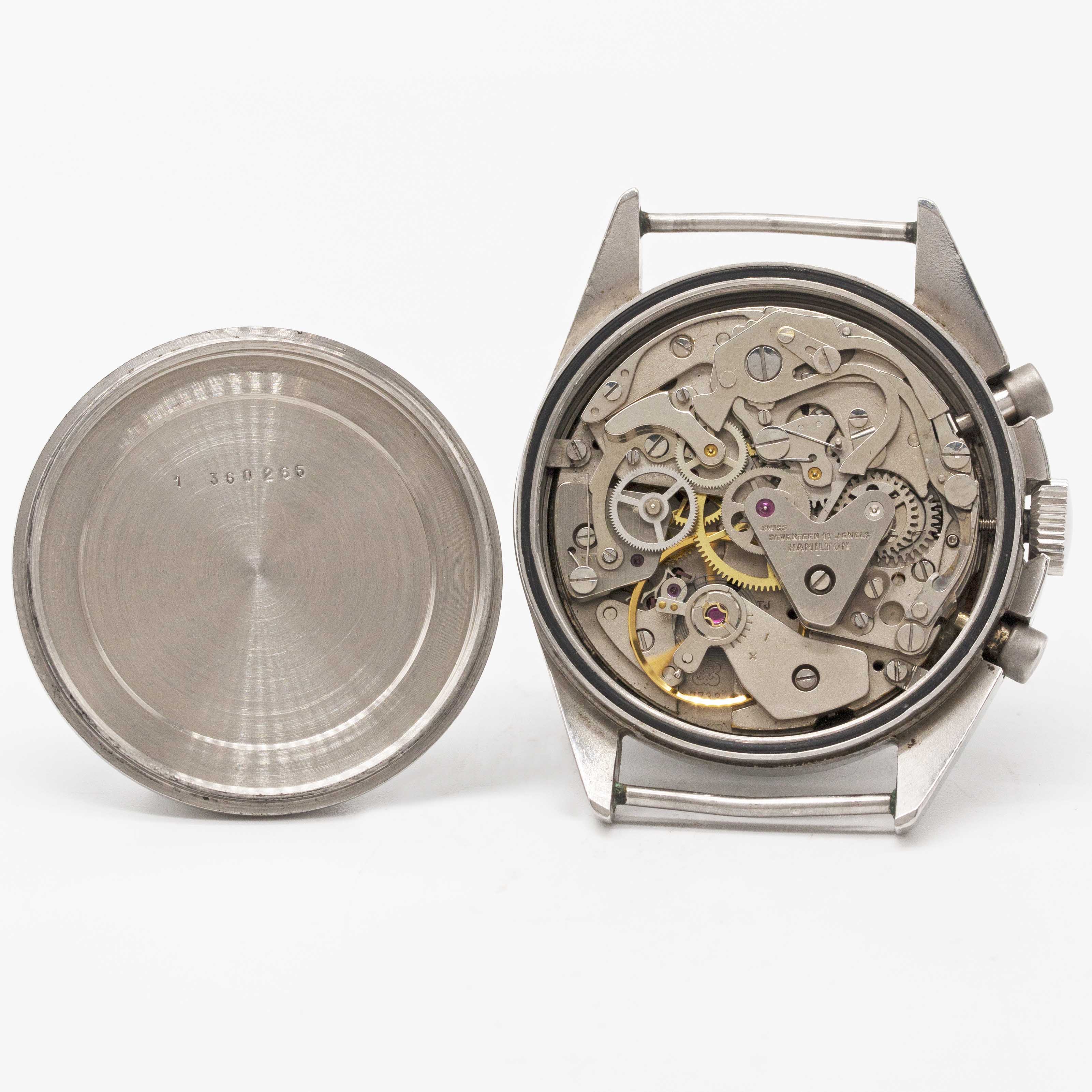 A COMPLETE SET OF GENTLEMAN'S STAINLESS STEEL BRITISH MILITARY "FAB FOUR" RAF PILOTS CHRONOGRAPH - Image 7 of 8