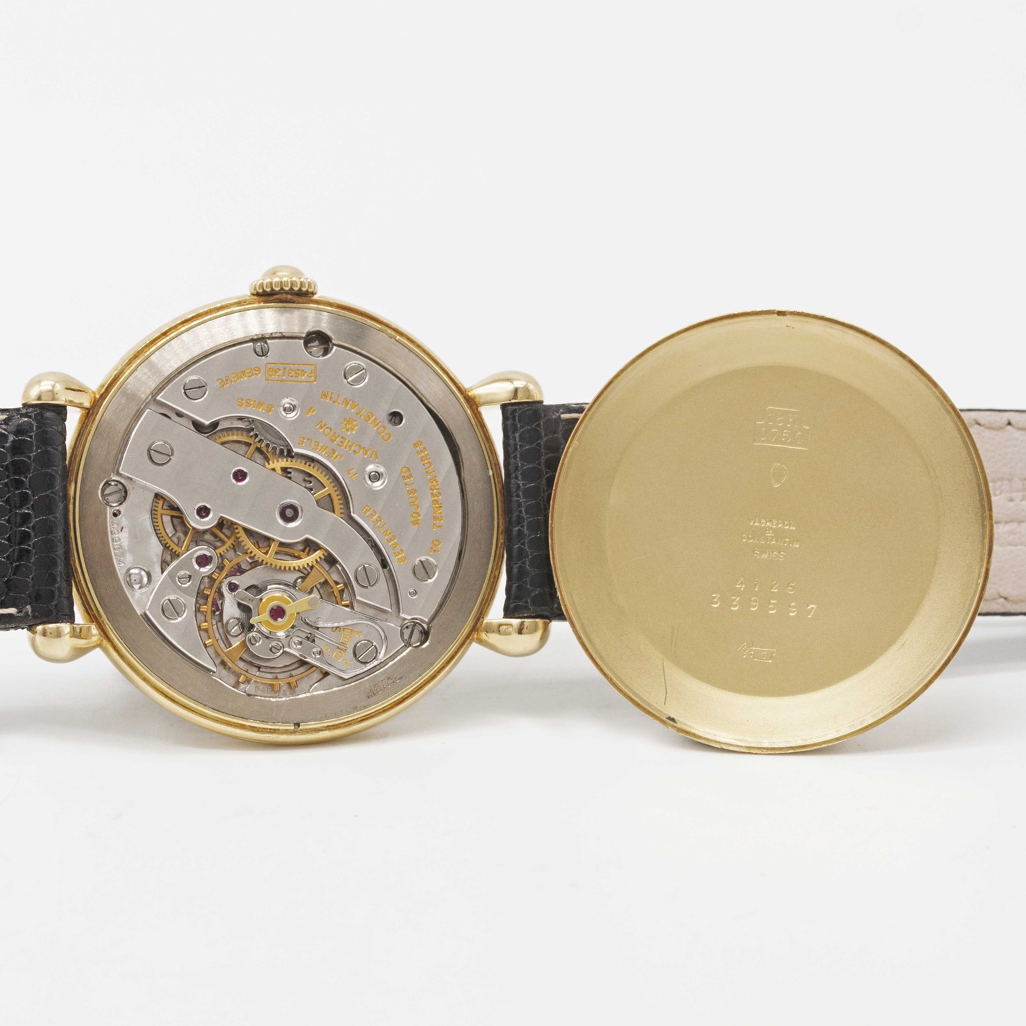 A RARE GENTLEMAN'S LARGE SIZE 18K SOLID GOLD VACHERON & CONSTANTIN WRIST WATCH CIRCA 1950, REF. 4126 - Image 8 of 10