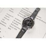 A RARE GENTLEMAN'S STAINLESS STEEL OMEGA SPEEDMASTER PROFESSIONAL CHRONOGRAPH BRACELET WATCH DATED