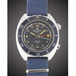 A GENTLEMAN'S STAINLESS STEEL AQUASTAR BENTHOS 500 DIVERS TIMER WRIST WATCH CIRCA 1970, REF. 1002