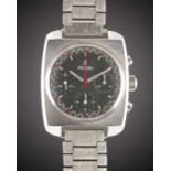 A GENTLEMAN'S STAINLESS STEEL NIVADA CHRONOGRAPH BRACELET WATCH CIRCA 1970, REF. 85014 WITH