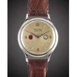 A GENTLEMAN'S STAINLESS STEEL JAEGER LECOULTRE "FUTUREMATIC" WRIST WATCH CIRCA 1950s Movement: