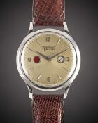 A GENTLEMAN'S STAINLESS STEEL JAEGER LECOULTRE "FUTUREMATIC" WRIST WATCH CIRCA 1950s Movement: