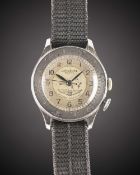 A GENTLEMAN'S STAINLESS STEEL LONGINES WEEMS AVIATORS WRIST WATCH CIRCA 1937, WITH U.S. PATENT