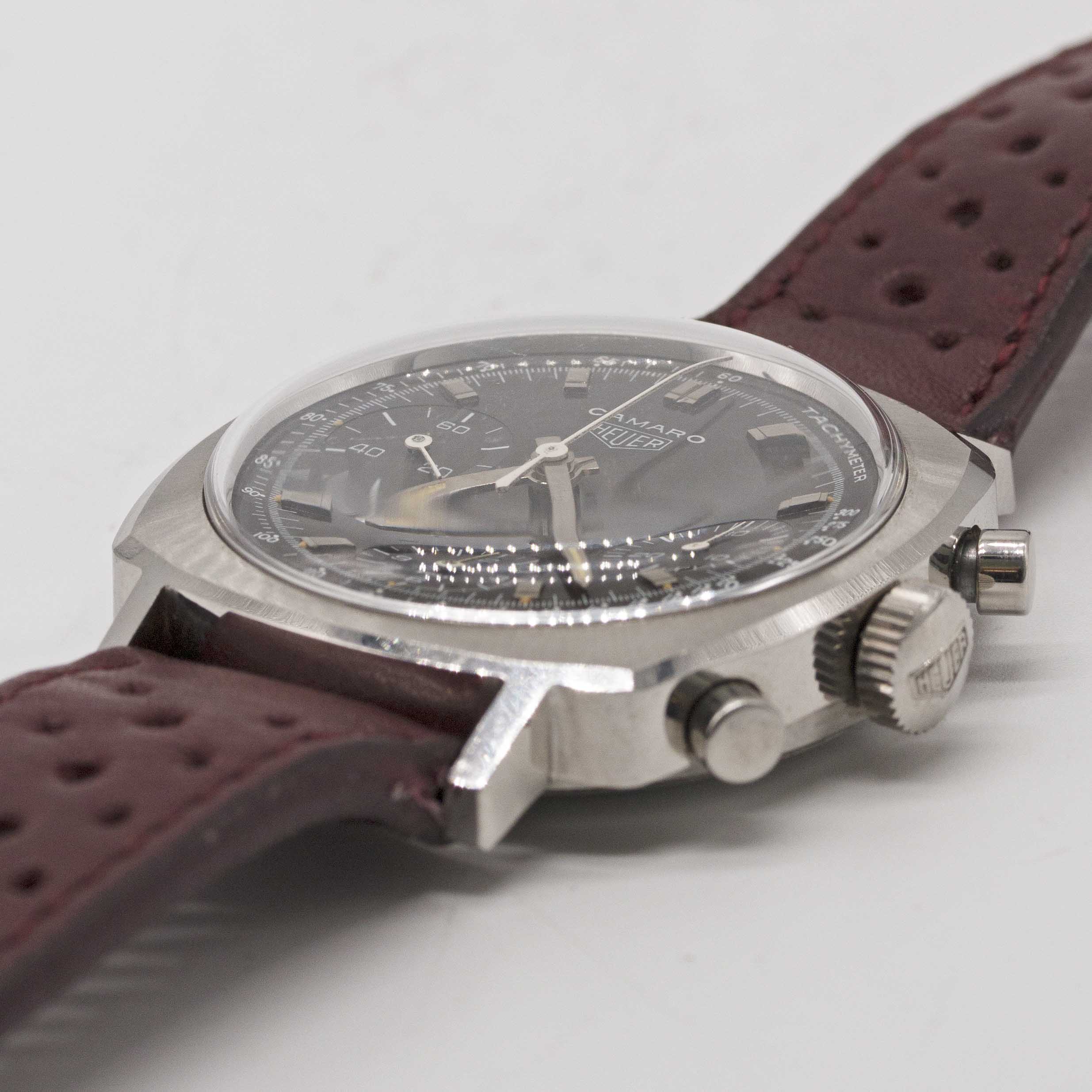 A GENTLEMAN'S STAINLESS STEEL HEUER CAMARO CHRONOGRAPH WRIST WATCH CIRCA 1960s, REF. 7220NT WITH - Image 3 of 9