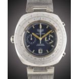 A GENTLEMAN'S STAINLESS STEEL HEUER CALCULATOR AUTOMATIC CHRONOGRAPH BRACELET WATCH CIRCA 1970s,