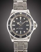 A GENTLEMAN'S STAINLESS STEEL ROLEX OYSTER PERPETUAL SUBMARINER BRACELET WATCH CIRCA 1977, REF. 5513