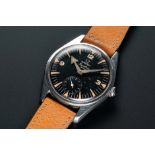 A RARE GENTLEMAN'S STAINLESS STEEL OMEGA RANCHERO WRIST WATCH CIRCA 1958, REF. 2990 1 WITH BLACK