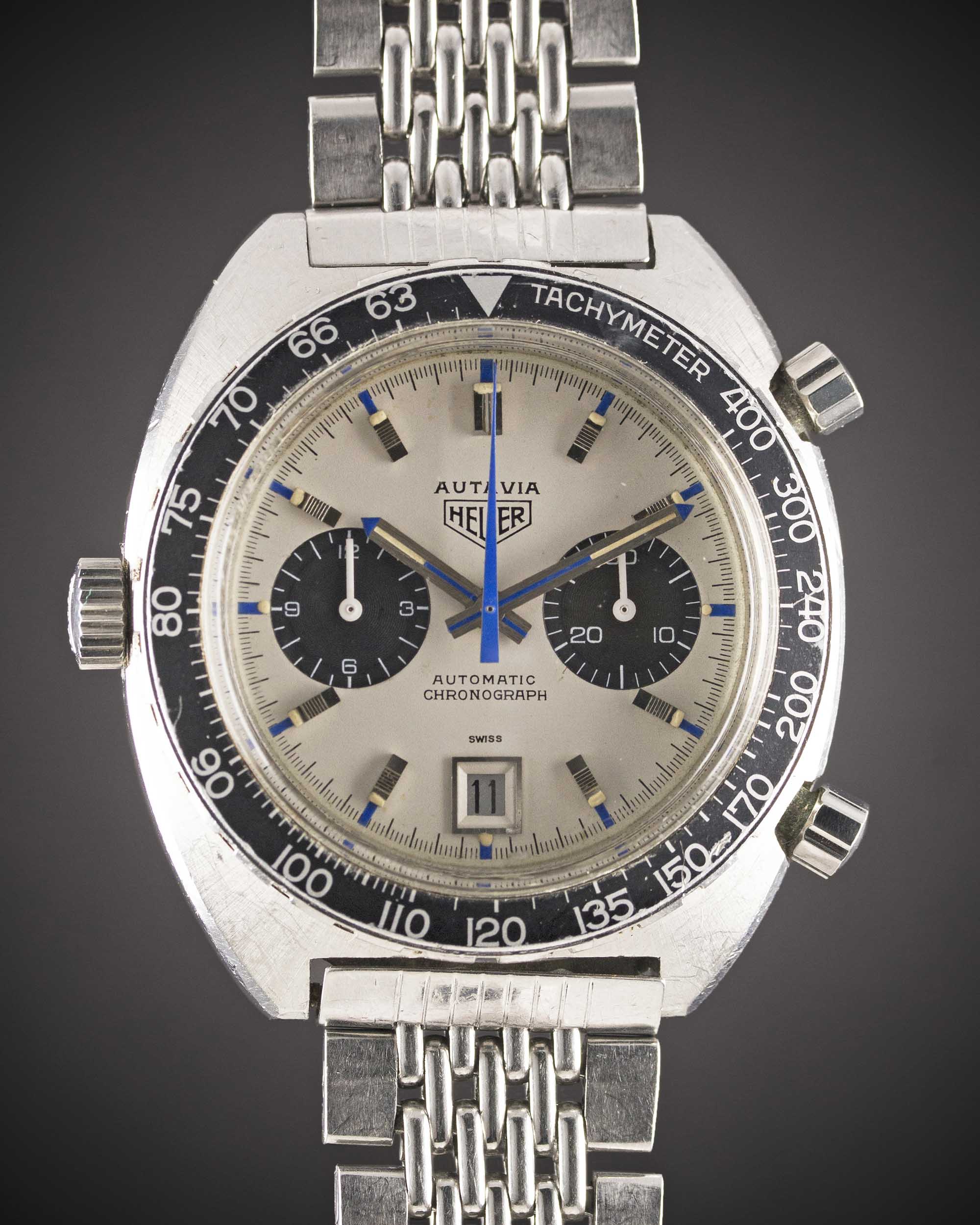 A RARE GENTLEMAN'S STAINLESS STEEL HEUER AUTAVIA "JO SIFFERT" AUTOMATIC CHRONOGRAPH BRACELET WATCH - Image 2 of 12