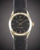 A RARE GENTLEMAN'S GOLD CAPPED ROLEX OYSTER PERPETUAL WRIST WATCH CIRCA 1973, REF. 1025 WITH FACETED