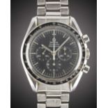 A GENTLEMAN'S STAINLESS STEEL OMEGA SPEEDMASTER PROFESSIONAL CHRONOGRAPH BRACELET WATCH CIRCA 1971,