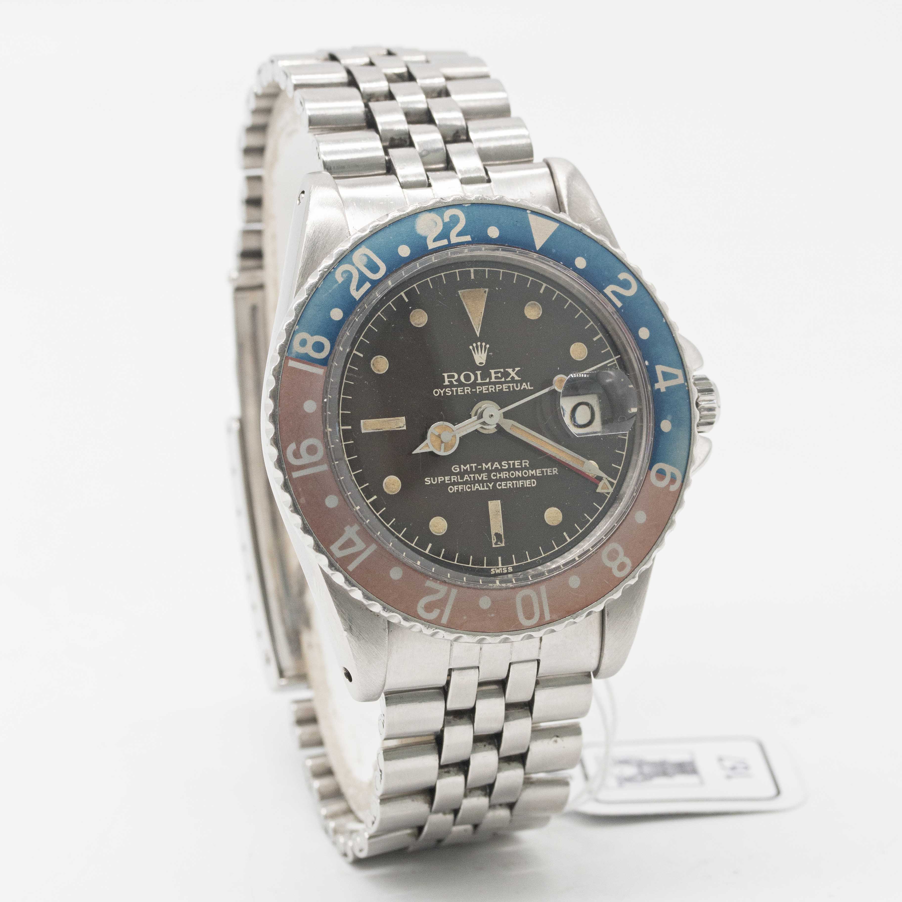 A RARE GENTLEMAN'S STAINLESS STEEL ROLEX OYSTER PERPETUAL GMT MASTER BRACELET WATCH CIRCA 1961, REF. - Image 6 of 11