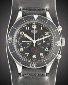 A GENTLEMAN'S STAINLESS STEEL GERMAN MILITARY HEUER BUND FLYBACK CHRONOGRAPH WRIST WATCH CIRCA 1970,