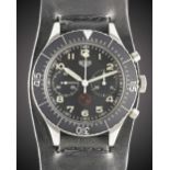 A GENTLEMAN'S STAINLESS STEEL GERMAN MILITARY HEUER BUND FLYBACK CHRONOGRAPH WRIST WATCH CIRCA 1970,