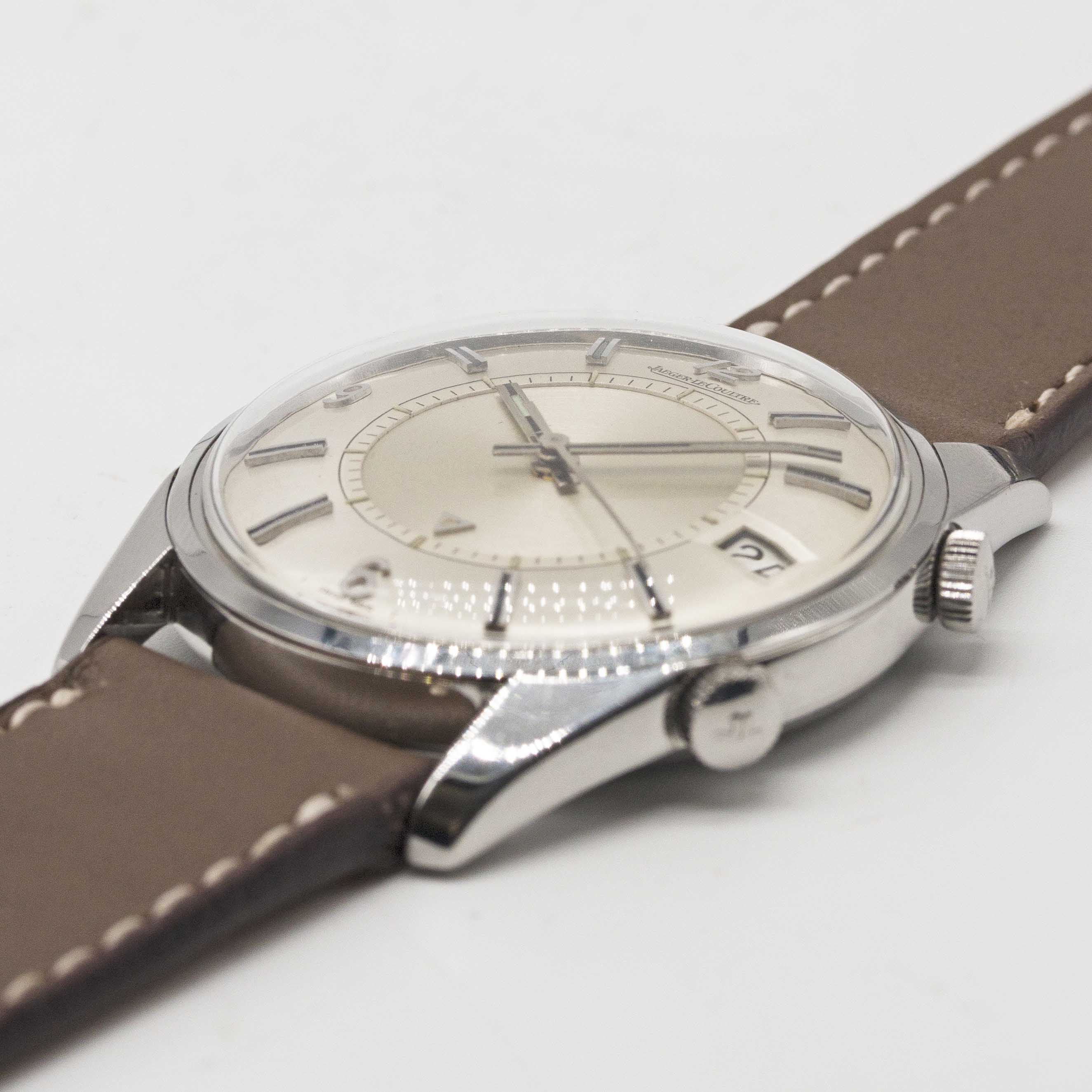 A GENTLEMAN'S STAINLESS STEEL JAEGER LECOULTRE MEMOVOX ALARM WRIST WATCH CIRCA 1960s, WITH QUARTERLY - Image 3 of 8