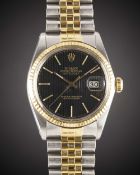 A GENTLEMAN'S STEEL & GOLD ROLEX OYSTER PERPETUAL DATEJUST BRACELET WATCH CIRCA 1983, REF. 16013