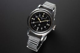 A GENTLEMAN'S STAINLESS STEEL BRITISH MILITARY IWC MARK 11 RAF PILOTS BRACELET WATCH DATED 1951