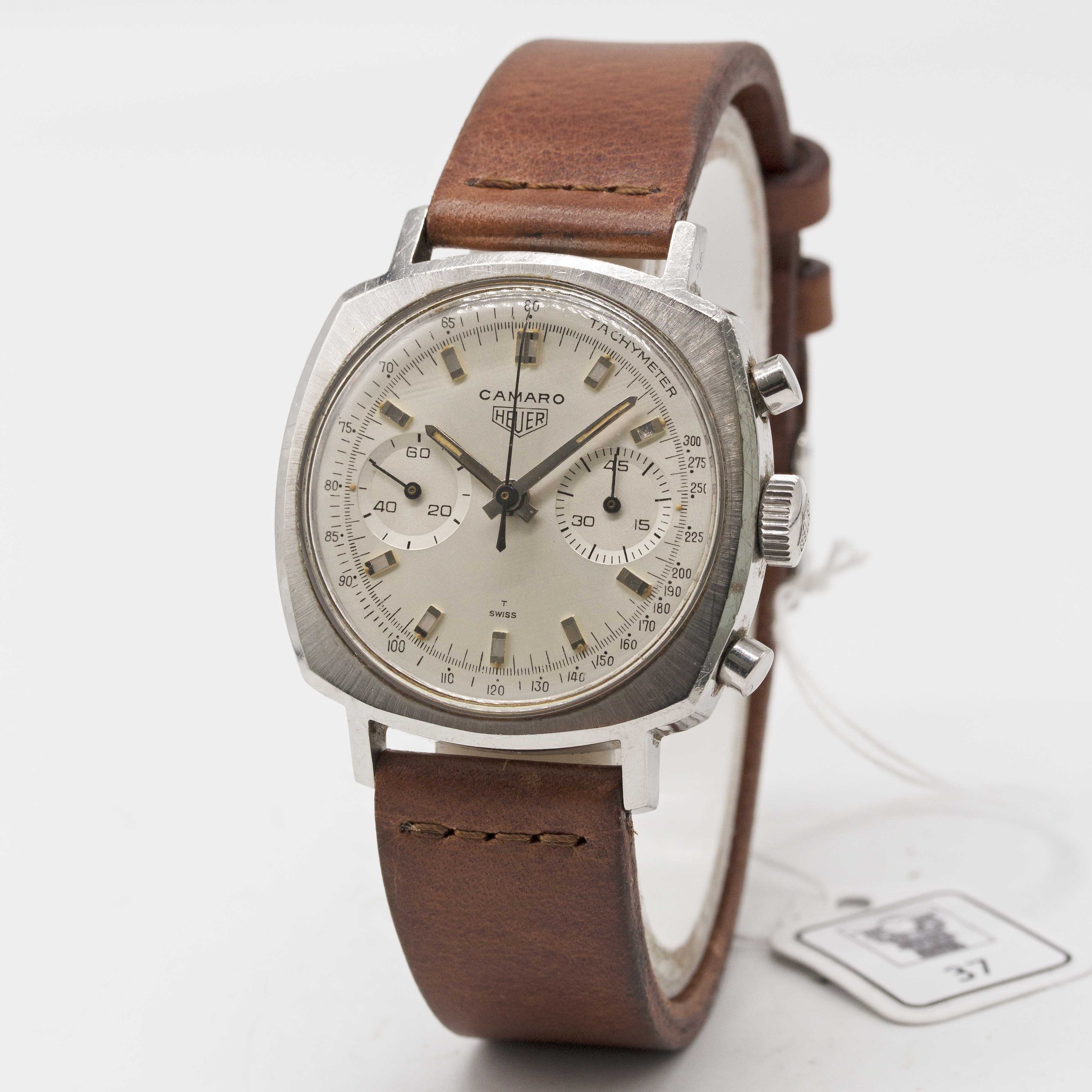 A GENTLEMAN'S STAINLESS STEEL HEUER CAMARO CHRONOGRAPH WRIST WATCH CIRCA 1970, REF. 9220T WITH - Image 4 of 9