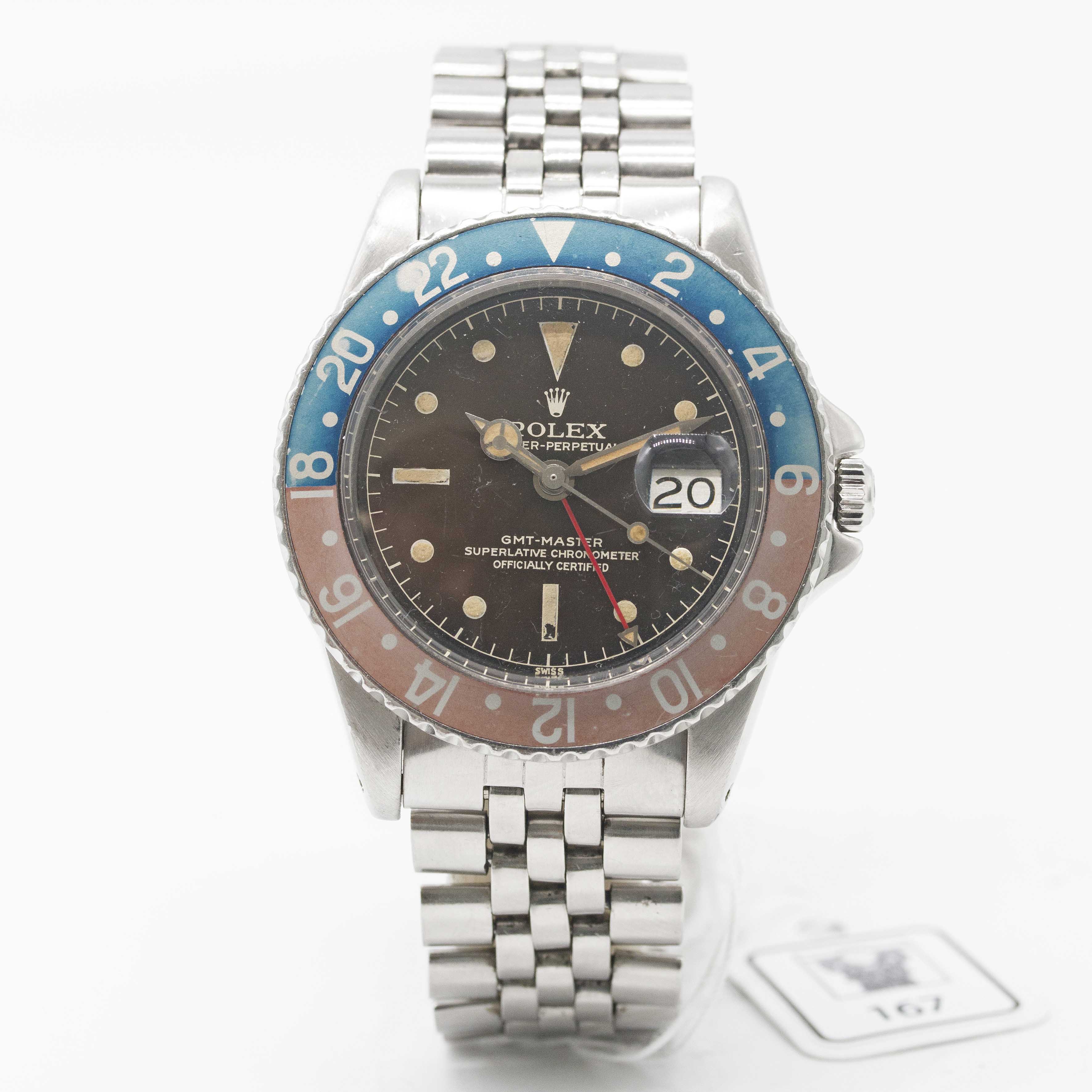 A RARE GENTLEMAN'S STAINLESS STEEL ROLEX OYSTER PERPETUAL GMT MASTER BRACELET WATCH CIRCA 1961, REF. - Image 3 of 11