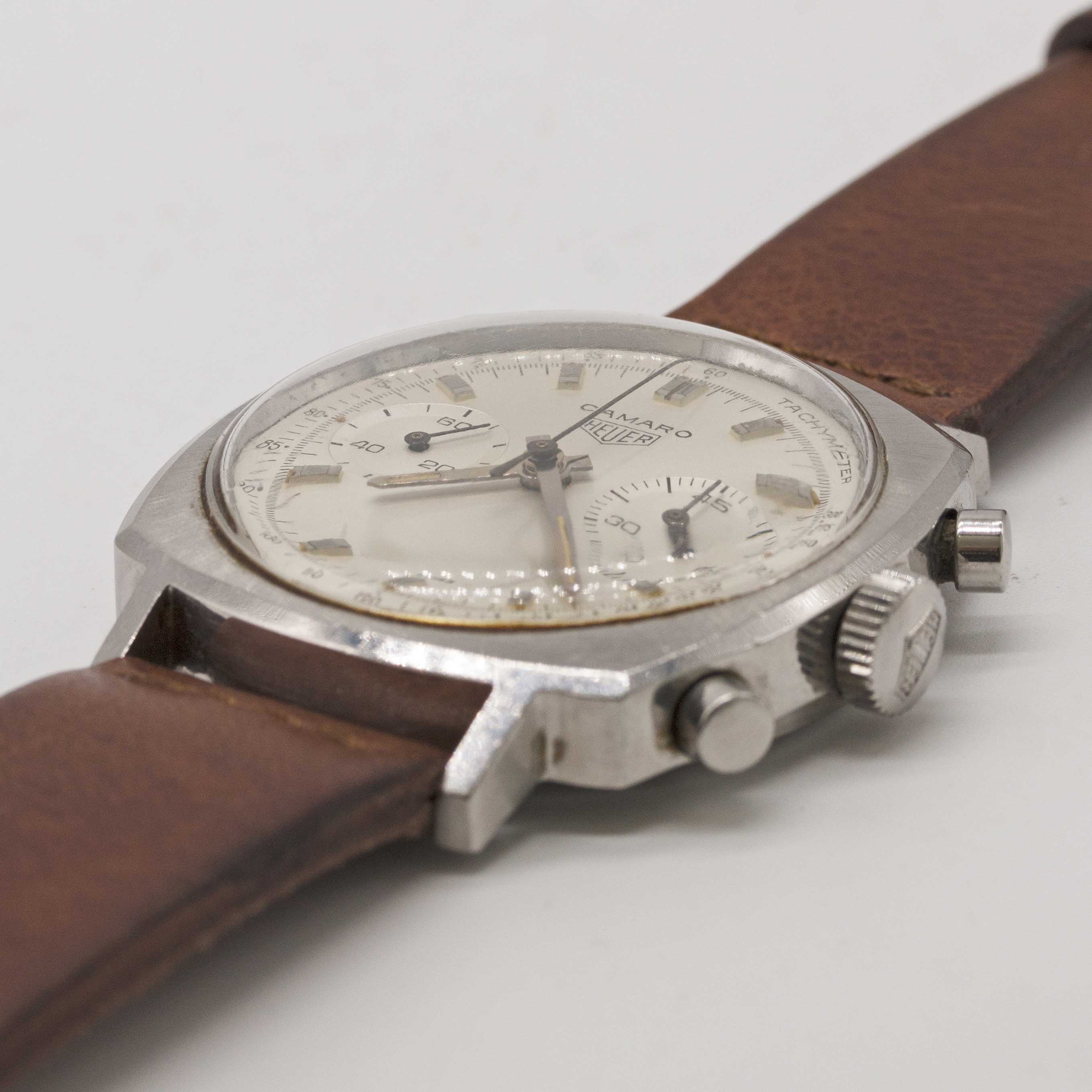 A GENTLEMAN'S STAINLESS STEEL HEUER CAMARO CHRONOGRAPH WRIST WATCH CIRCA 1970, REF. 9220T WITH - Image 3 of 9