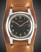 A RARE GENTLEMAN'S STAINLESS STEEL CZECH MILITARY AIR FORCE ETERNA PILOTS WRIST WATCH CIRCA 1940,