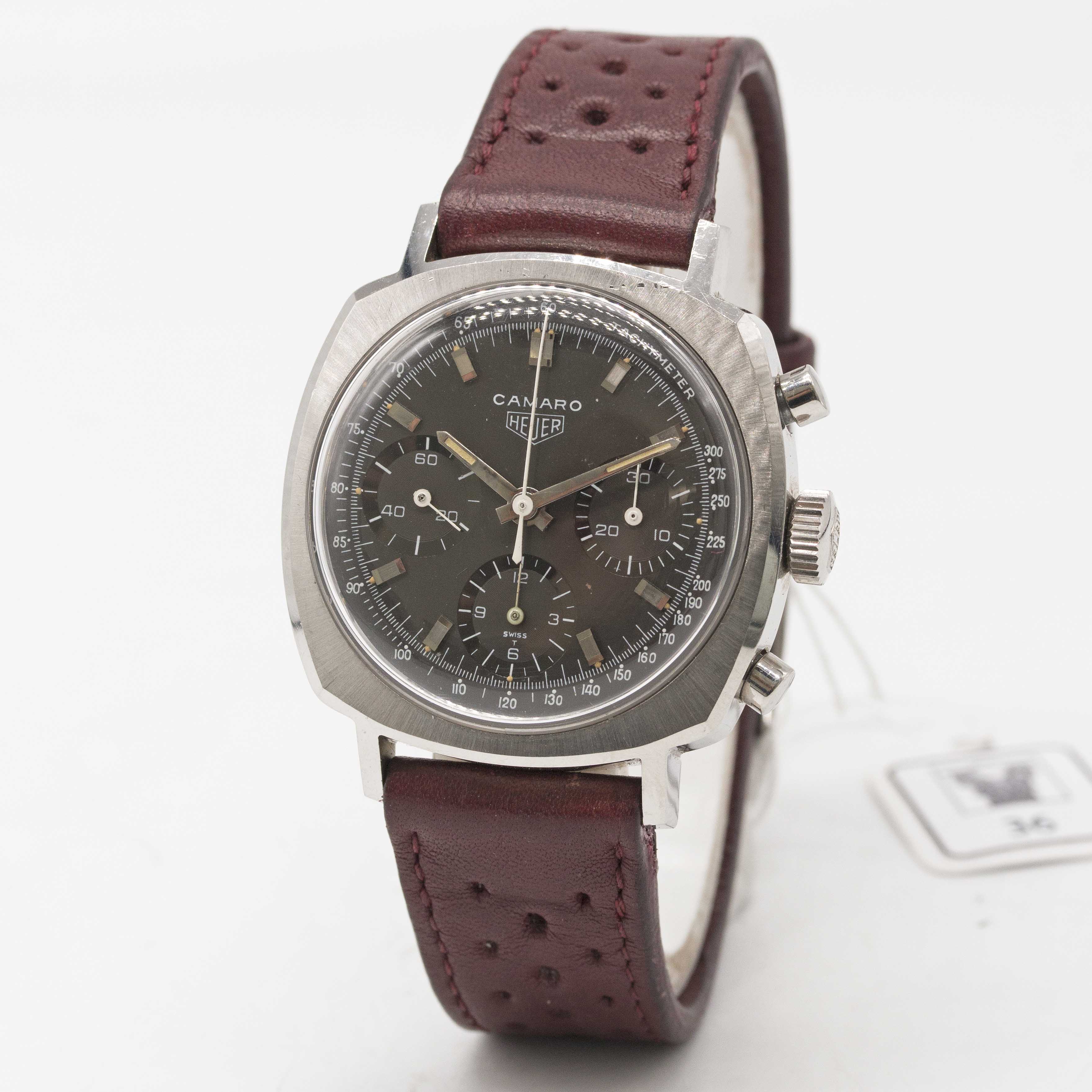 A GENTLEMAN'S STAINLESS STEEL HEUER CAMARO CHRONOGRAPH WRIST WATCH CIRCA 1960s, REF. 7220NT WITH - Image 4 of 9
