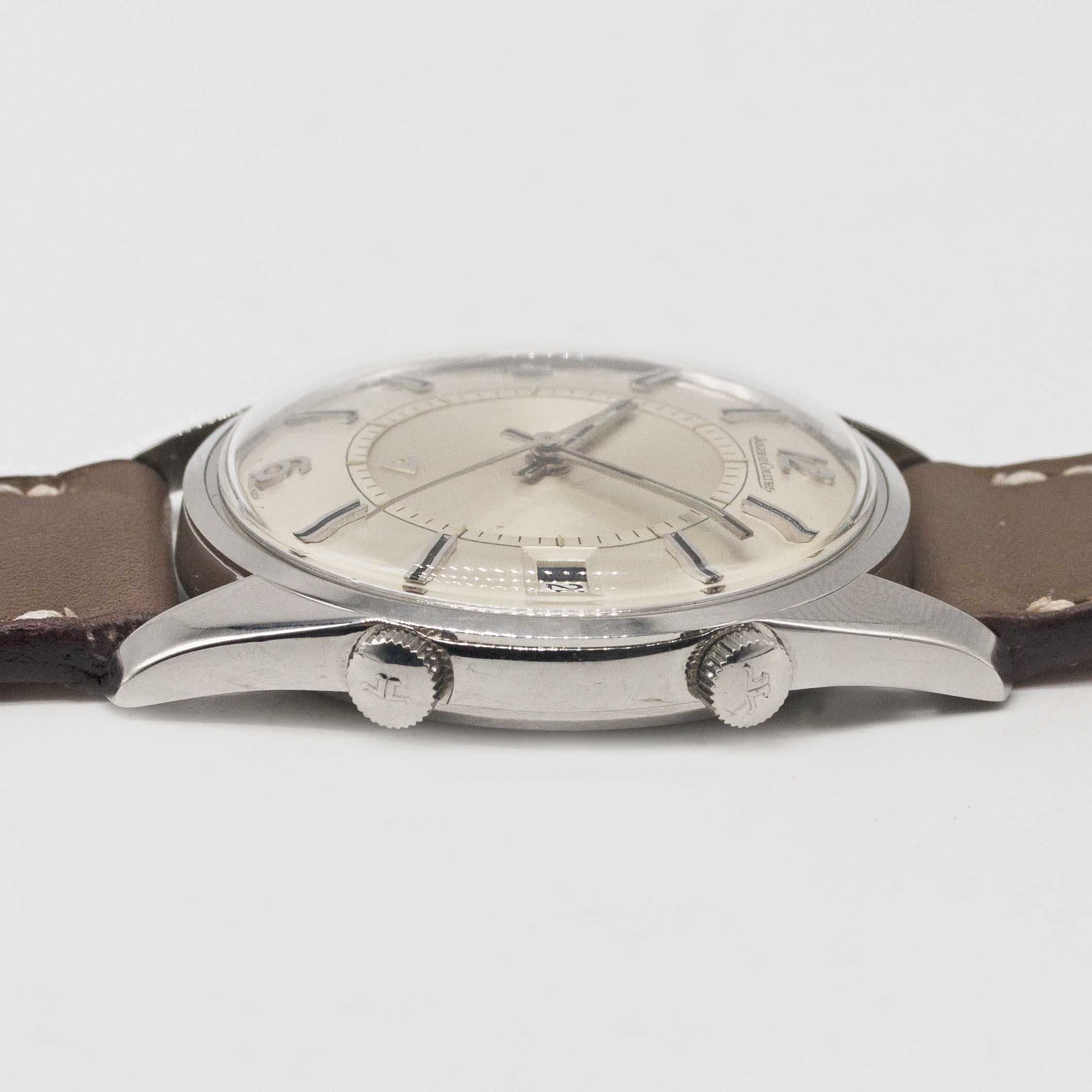 A GENTLEMAN'S STAINLESS STEEL JAEGER LECOULTRE MEMOVOX ALARM WRIST WATCH CIRCA 1960s, WITH QUARTERLY - Image 7 of 8