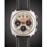 A GENTLEMAN'S STAINLESS STEEL BREITLING TOP TIME CHRONOGRAPH WRIST WATCH CIRCA 1969, REF. 814