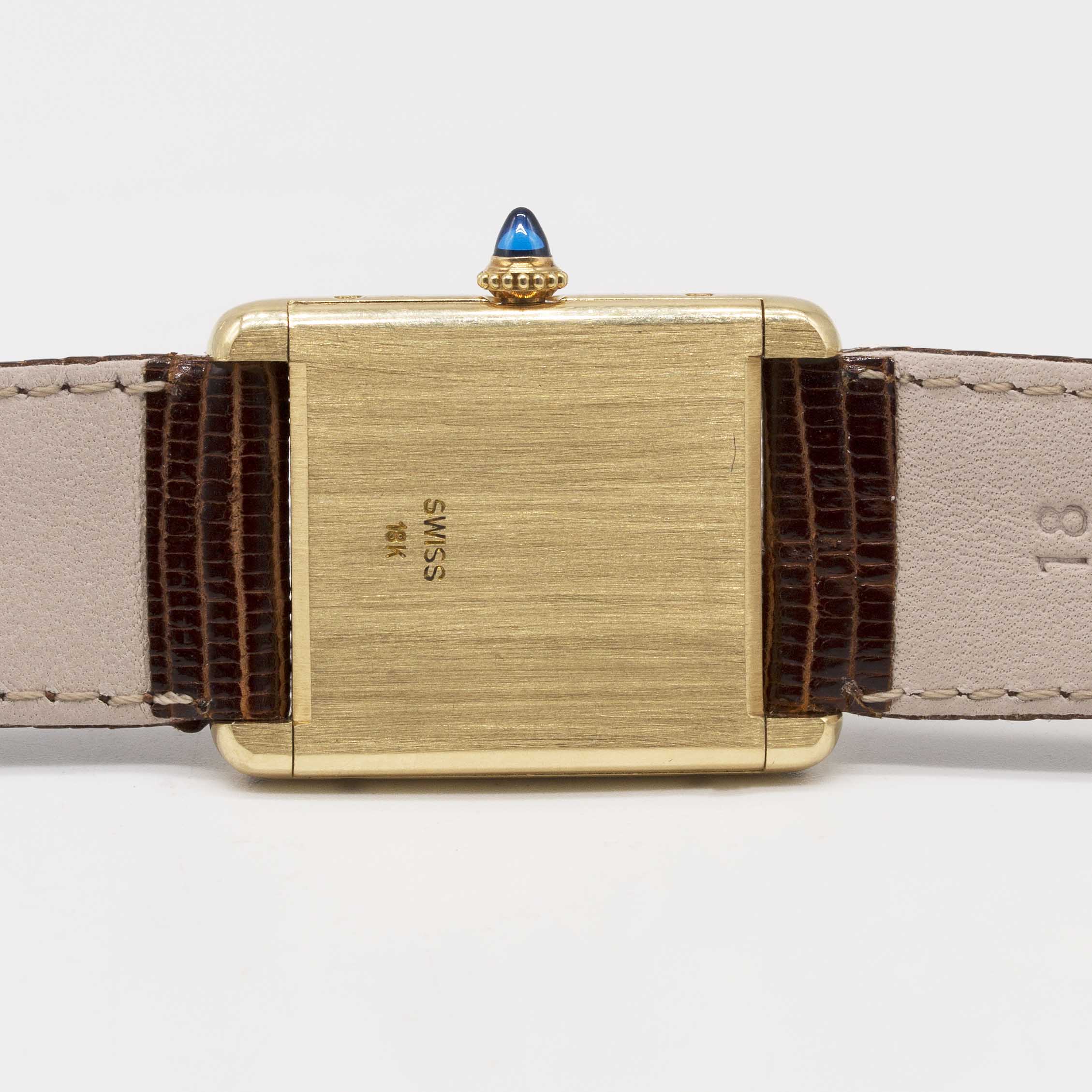 A GENTLEMAN'S SIZE 18K SOLID GOLD CARTIER TANK WRIST WATCH CIRCA 1980s Movement: Manual wind, signed - Image 6 of 9