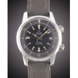 A GENTLEMAN'S STAINLESS STEEL ENICAR SHERPA SUPER DIVE WRIST WATCH CIRCA 1960s, REF. 144-35-02