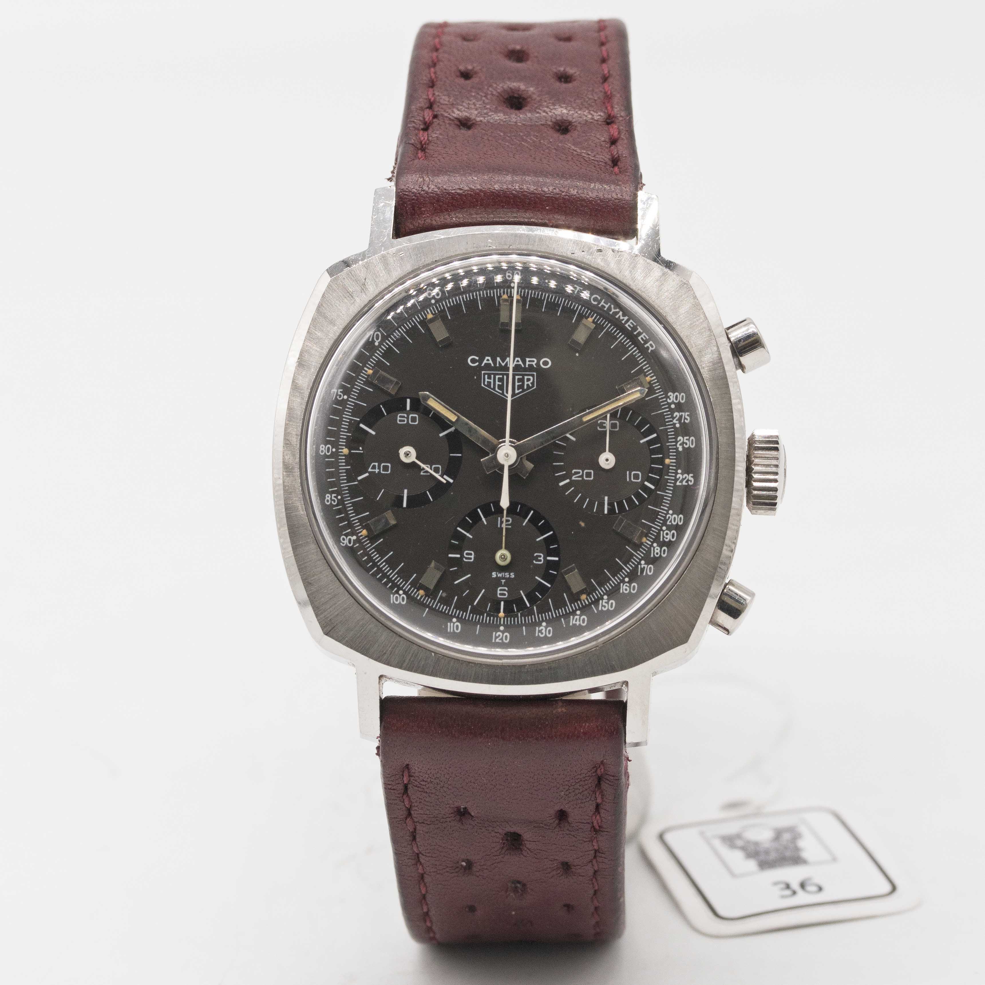 A GENTLEMAN'S STAINLESS STEEL HEUER CAMARO CHRONOGRAPH WRIST WATCH CIRCA 1960s, REF. 7220NT WITH - Image 2 of 9