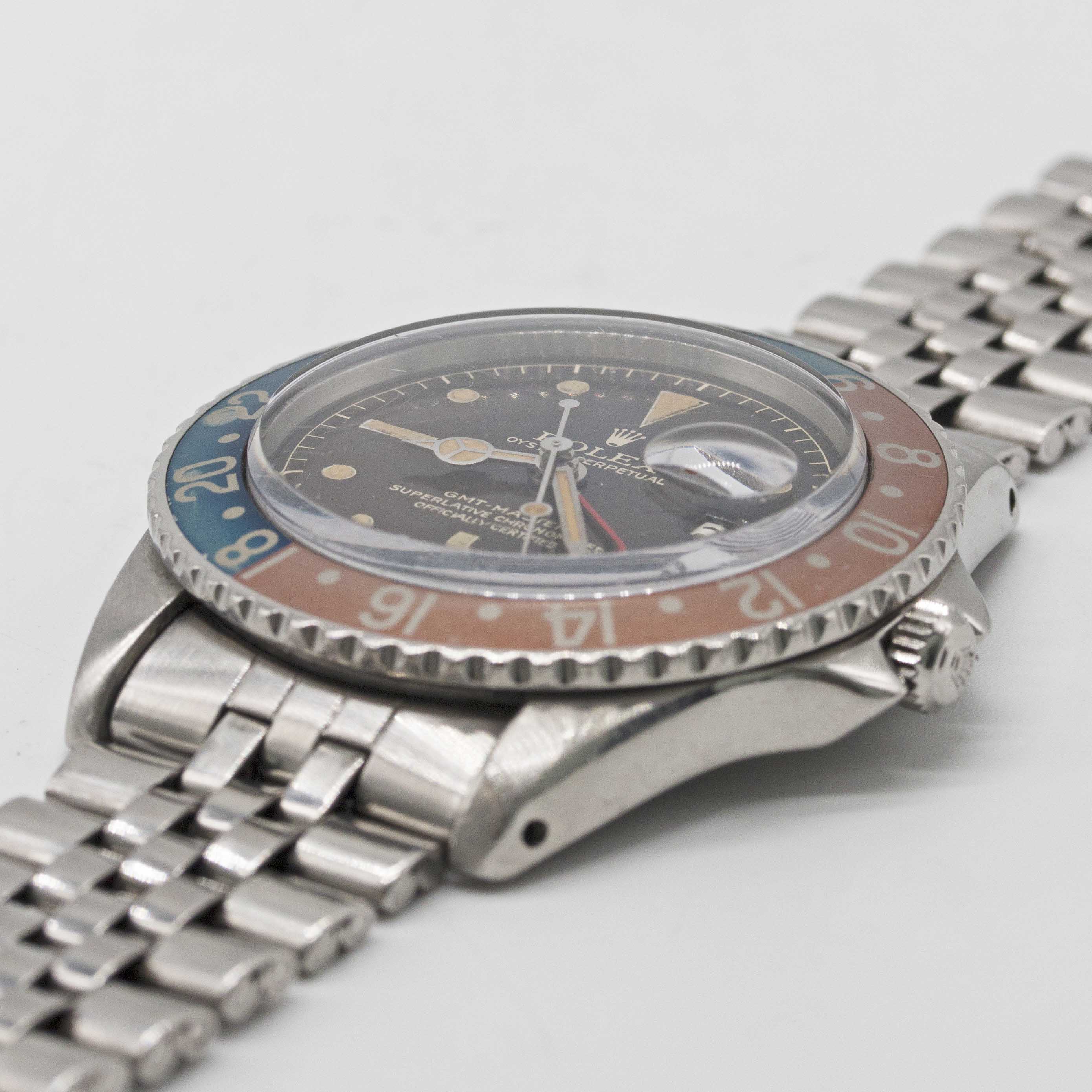 A RARE GENTLEMAN'S STAINLESS STEEL ROLEX OYSTER PERPETUAL GMT MASTER BRACELET WATCH CIRCA 1961, REF. - Image 4 of 11