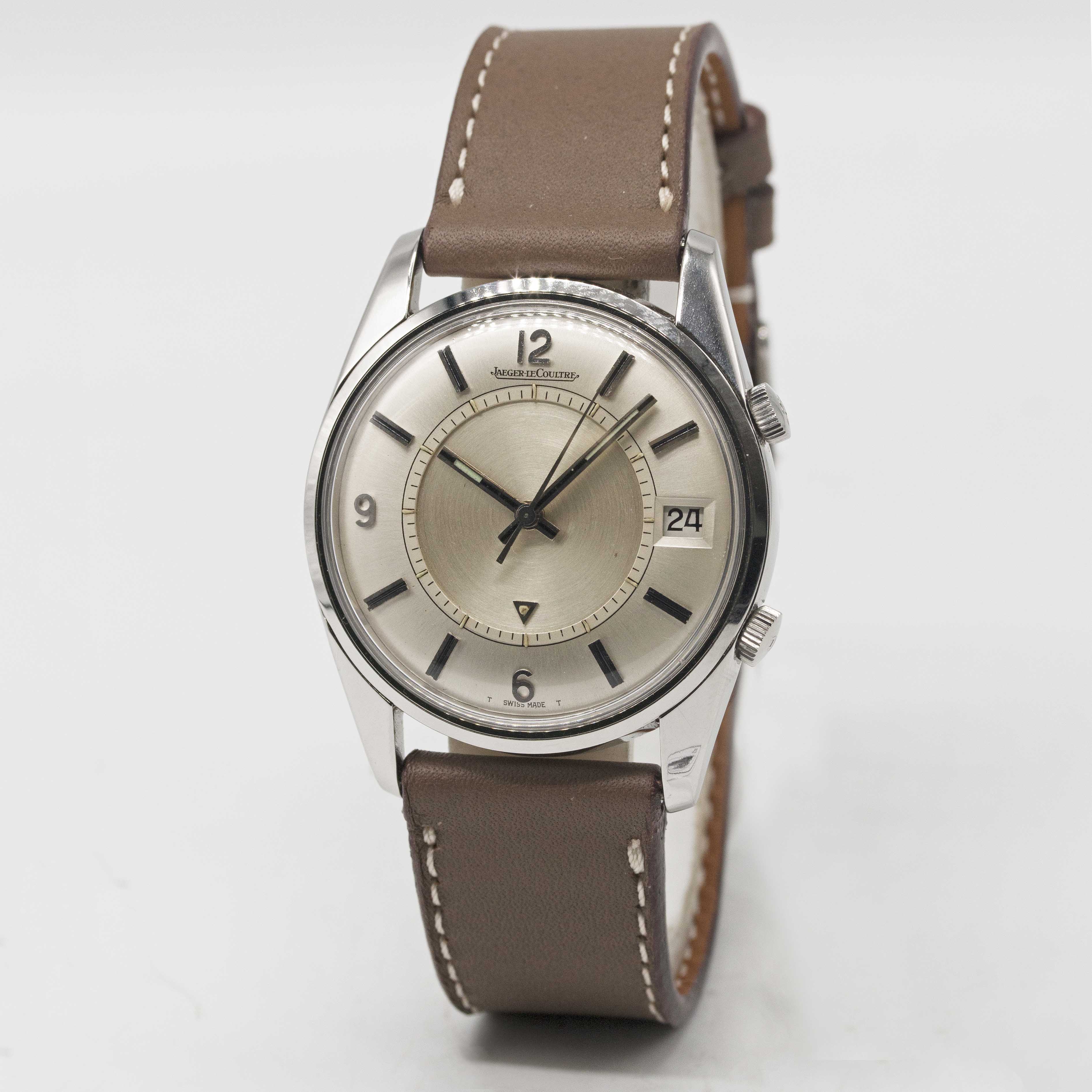 A GENTLEMAN'S STAINLESS STEEL JAEGER LECOULTRE MEMOVOX ALARM WRIST WATCH CIRCA 1960s, WITH QUARTERLY - Image 4 of 8