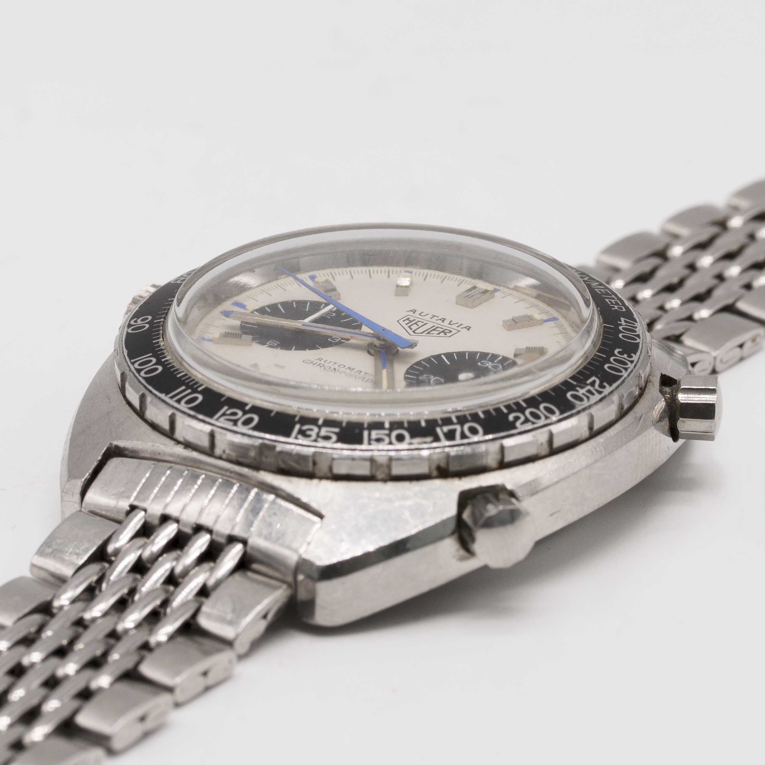 A RARE GENTLEMAN'S STAINLESS STEEL HEUER AUTAVIA "JO SIFFERT" AUTOMATIC CHRONOGRAPH BRACELET WATCH - Image 4 of 12