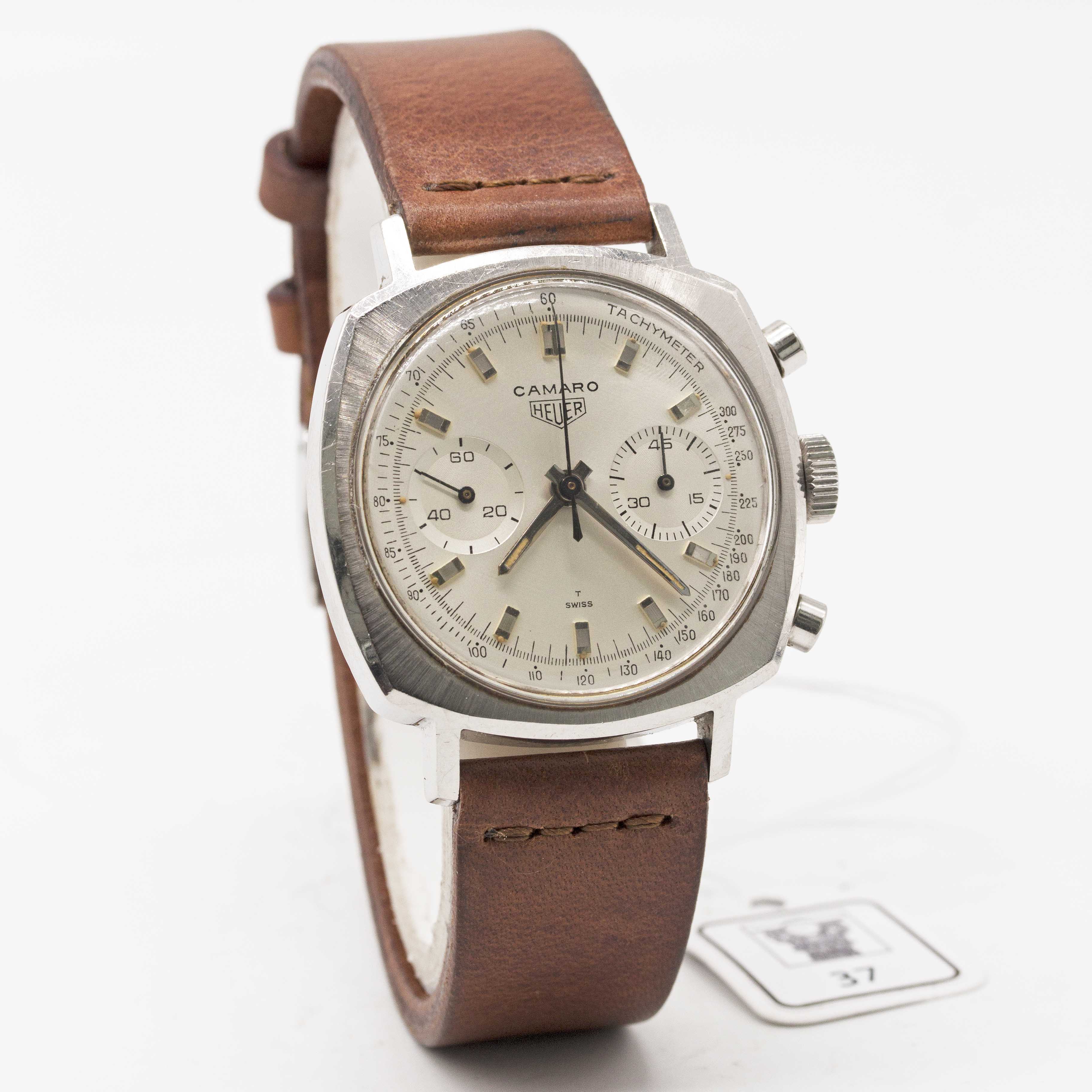 A GENTLEMAN'S STAINLESS STEEL HEUER CAMARO CHRONOGRAPH WRIST WATCH CIRCA 1970, REF. 9220T WITH - Image 5 of 9