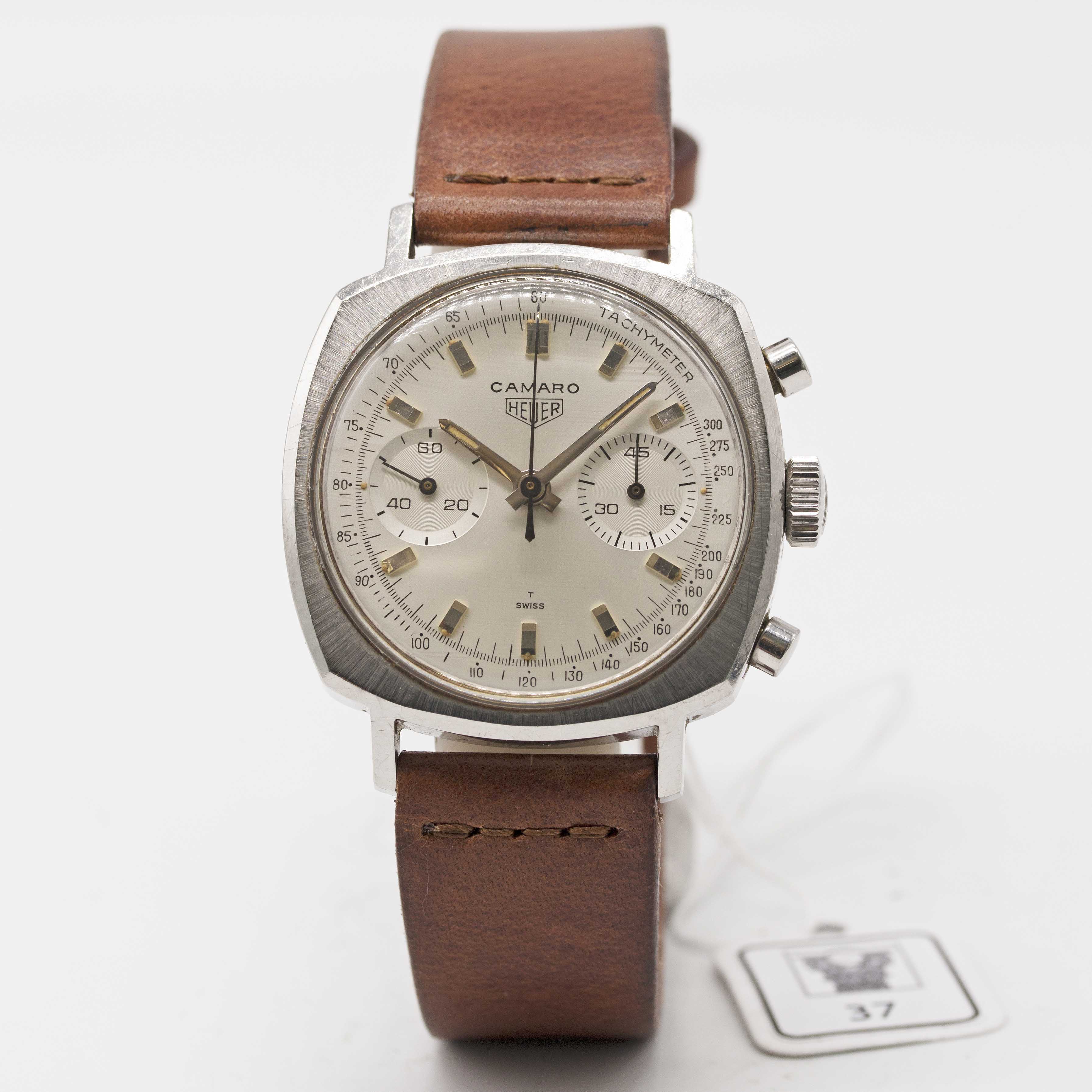 A GENTLEMAN'S STAINLESS STEEL HEUER CAMARO CHRONOGRAPH WRIST WATCH CIRCA 1970, REF. 9220T WITH - Image 2 of 9